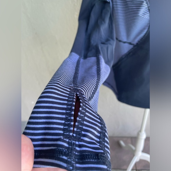 Zella Heathered Turquoise Blue Striped Zip Up Workout Jacket XL - Picture 3 of 12